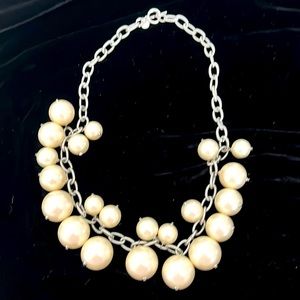 Talbots Faux Pearl and Silver Necklace